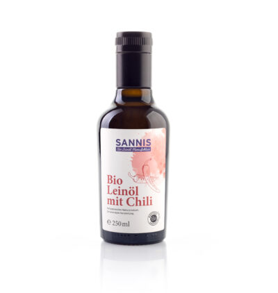 SANNIS Bio-Leinöl mit Chili <br> 250ml Flasche