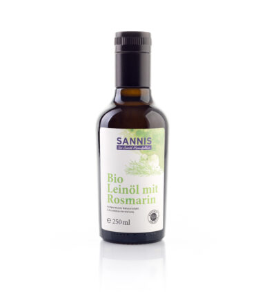 SANNIS Bio-Leinöl mit Rosmarin <br> 250ml Flasche